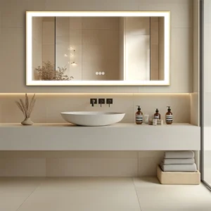 Sf53191c6f9634753ac708186bbb6324aE.webp LUVODI Large Gold Frame Smart Touch Fogless Bathroom Mirror