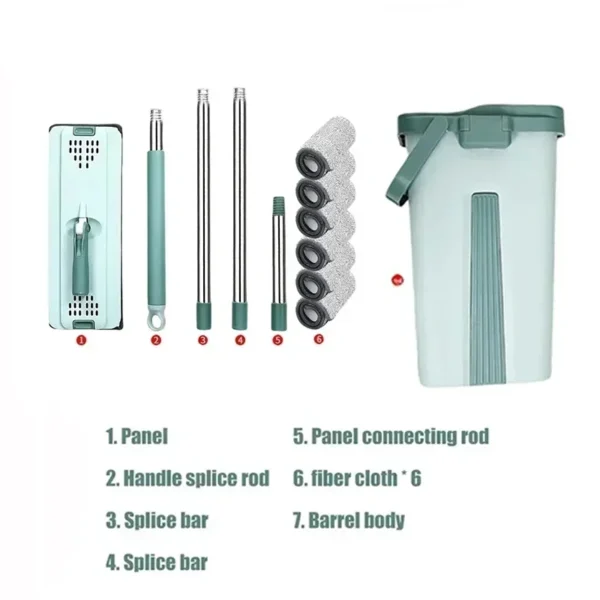 Flat Squeeze Mop with Bucket, Easy Wring, All-Purpose Floor Cleaning