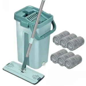 kf-S46ec7dcaf7104425bd3333719dad9863r Flat Squeeze Mop with Bucket, Easy Wring, All-Purpose Floor Cleaning